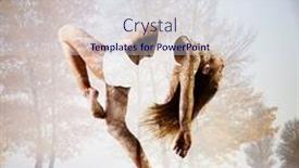  Presentation with slim body - PPT layouts consisting of dance-portrait-of-beautiful-girl background and a sky blue colored foreground