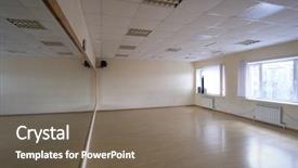  Presentation with hall effect - PPT theme consisting of dance studio - empty fitness hall background and a  colored foreground