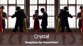 Presentation with tango dance - Amazing presentation theme having dance tango near window collage backdrop and a tawny brown colored foreground