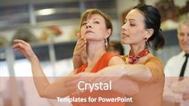  Presentation with dance teacher and children - Colorful presentation design enhanced with dance teacher showing senior woman backdrop and a  colored foreground