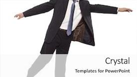  Presentation with flying - Colorful PPT theme enhanced with dance thai - asian business man flying isolated backdrop and a  colored foreground