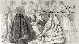  Presentation with dance - PPT layouts with dance wear in 1868 paris background and a light gray colored foreground