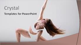  Presentation with slim body - Presentation design featuring dance-young-beautiful-graceful-woman background and a light gray colored foreground