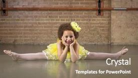  Presentation with dance - PPT theme with dancehall - beautiful little dancer portrait background and a coral colored foreground