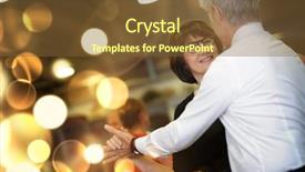  Presentation with dance beautiful couple dancing ballroom - Slide deck consisting of dancehall - romantic senior couple dancing together background and a tawny brown colored foreground