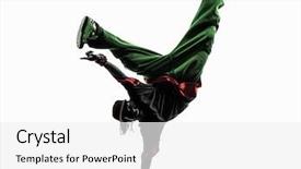  Presentation with hip hop - Beautiful presentation design featuring dancer breakdancing young man handstand backdrop and a white colored foreground