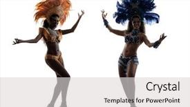  Presentation with dancing - Slide set consisting of dancer dancing silhouette on white background and a light gray colored foreground