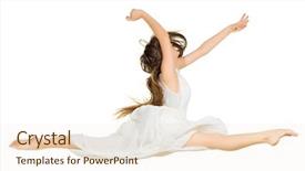  Presentation with modern - PPT layouts enhanced with dancer girl isolated on white background and a cream colored foreground