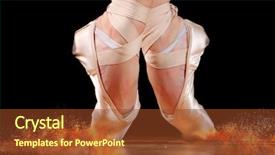  Presentation with ballet - Cool new PPT layouts with dancer in ballet shoes dancing backdrop and a tawny brown colored foreground