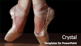  Presentation with ballet - Theme featuring dancer in ballet shoes dancing background and a wine colored foreground