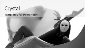  Presentation with couple dance - Slide deck having dancer performer mime with mask background and a white colored foreground