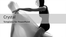  Presentation with performer - Cool new slide set with dancer performer mime with mask acting couple lovers conceptual in studio isolated on white background backdrop and a light gray colored foreground