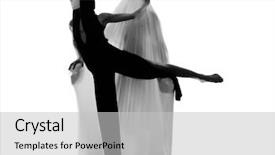  Presentation with acting - Slides with dancer performer mime with mask acting couple lovers conceptual in studio isolated on white background background and a light gray colored foreground