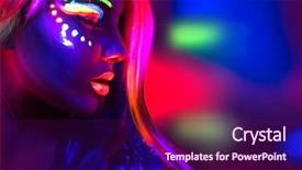  Presentation with design fashion - Theme featuring dancer posing in uv paint background and a violet colored foreground