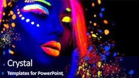  Presentation with girl design - Amazing theme having dancer posing in uv paint backdrop and a navy blue colored foreground