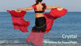  Presentation with seashore - Amazing PPT layouts having dancer woman in black backdrop and a  colored foreground