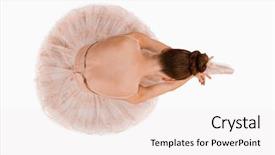  Presentation with ballerina - Slide deck with dancers ballet - overhead view of sitting ballerina background and a sky blue colored foreground