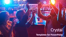  Presentation with night club - Theme having dancers enjoying disco in night background and a wine colored foreground