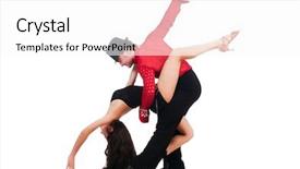  Presentation with pair - Presentation theme having dancers isolated on the white background and a  colored foreground