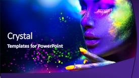  Presentation with design fashion - Slides consisting of dancers posing in uv colorful background and a navy blue colored foreground