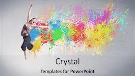  Presentation with paint splatter - PPT theme featuring dancers white - funky contemporary hip hop dancer background and a light gray colored foreground