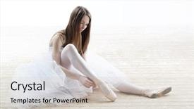  Presentation with empty space dance studio - Cool new PPT theme with dancers white - young beautiful dancer posing backdrop and a lemonade colored foreground