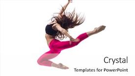  Presentation with studio - PPT theme featuring dancers white - young beautiful dancer posing background and a white colored foreground