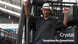  Presentation with dance beautiful couple dancing ballroom - Audience pleasing presentation theme consisting of latino dances - brazilian man dancing samba backdrop and a dark gray colored foreground