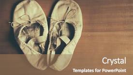 Presentation with ballet - PPT theme enhanced with dirty dancing - worn out pair of children's background and a coral colored foreground