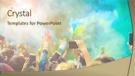  Presentation with holi - Slides featuring dancing and celebrating holi festival background and a cream colored foreground