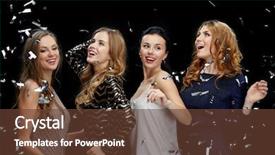  Presentation with black people - Presentation theme with dancing at night club disco background and a tawny brown colored foreground