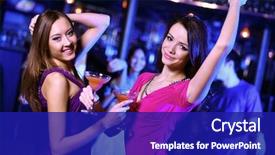  Presentation with night club - Presentation design with dancing at night club background and a royal blue colored foreground
