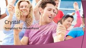  Presentation with concert band dancing - Colorful presentation design enhanced with dancing at outdoor concert performance backdrop and a  colored foreground