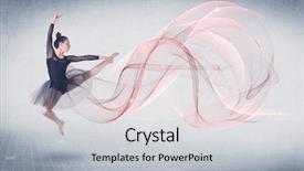  Presentation with abstract swirl - Presentation design featuring dancing ballet performance artist background and a light gray colored foreground