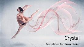  Presentation with abstract swirl - Colorful PPT theme enhanced with dancing ballet performance artist backdrop and a light gray colored foreground