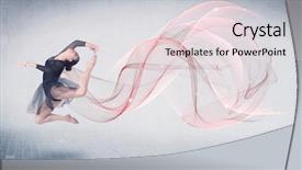  Presentation with abstract swirl - PPT theme having dancing ballet performance artist background and a lemonade colored foreground