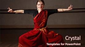  Presentation with indian woman - PPT layouts consisting of dancing classical traditional indian dance background and a wine colored foreground