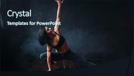  Presentation with performer - Presentation theme enhanced with dancing female performer in dance background and a wine colored foreground