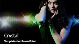  Presentation with disco ball - Beautiful slides featuring dancing girl on disco backdrop and a black colored foreground