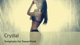  Presentation with polyethylene - PPT theme enhanced with dancing girl polyethylene film disco background and a soft green colored foreground