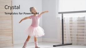  Presentation with baby girl - PPT layouts featuring dancing in a room baby background and a light gray colored foreground