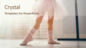  Presentation with baby girl - PPT layouts having dancing in a room baby background and a cream colored foreground