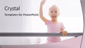  Presentation with girl pink baby shower - Beautiful PPT theme featuring dancing in a room baby backdrop and a light gray colored foreground