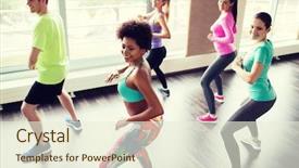  Presentation with sport coach - PPT layouts consisting of dancing in gym or studio background and a cream colored foreground