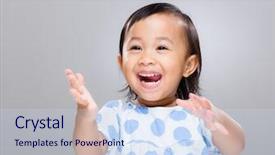  Presentation with baby girl welcome - Presentation design having dancing indian - baby girl dance background and a sky blue colored foreground