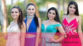  Presentation with prom - Audience pleasing PPT layouts consisting of dancing indian - group of teenage girls going backdrop and a red colored foreground