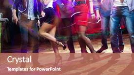  Presentation with club - PPT theme having dancing on a club party background and a coral colored foreground