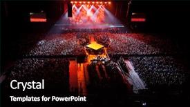  Presentation with concert band dancing - PPT theme with dancing on stage bright lights background and a black colored foreground