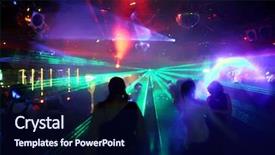  Presentation with laser beams - Slide set with dancing people between laser-beams background and a navy blue colored foreground