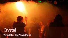  Presentation with club - PPT theme enhanced with dancing-people-in-an-underground and a tawny brown colored foreground